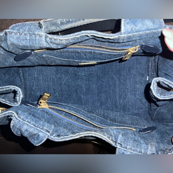 Prada Canapa denim canvas tote. With detachable strap. Authenticity card. - Picture 6 of 16